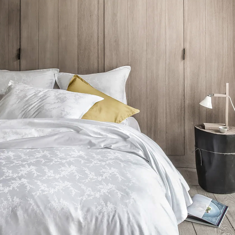 Pure Cotton 330TC Sateen Jacquard Hotel Quilt 커버 및 시트 세트