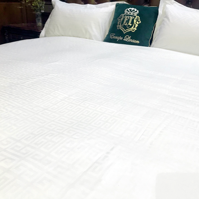 빗질 긴 스테이플면 80 년대 Sateen Jacquard 400t 호텔 침구 세트