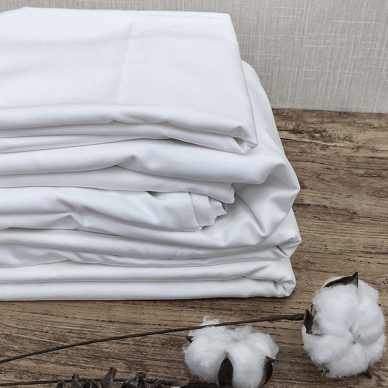 순수한면 순수 흰색 T250 Sateen Plain Hotel Bottom Sheets