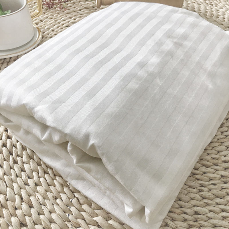 흰색면 60 년대 원사 330 스레드 카운트 Sateen Stripe Hotel Fitted Sheets 도매