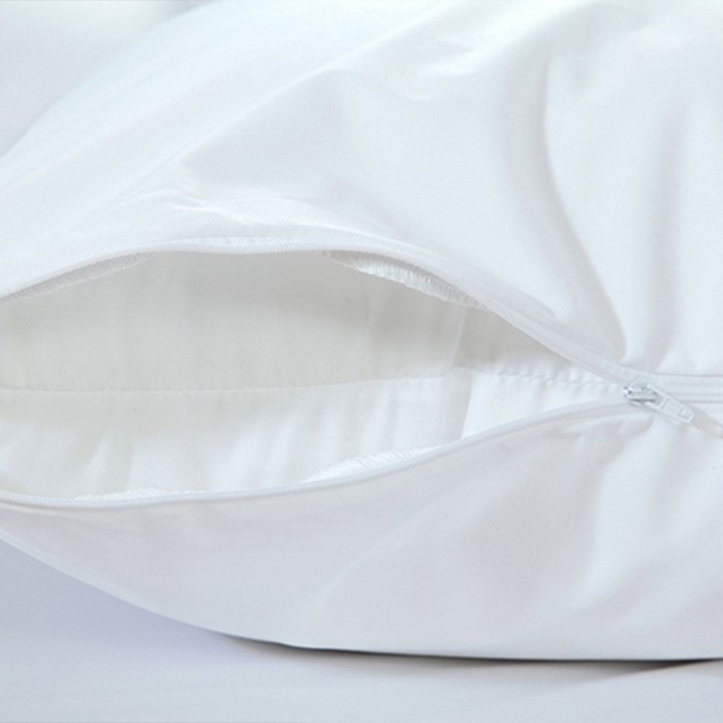 200TC PolyCotton 평범한 흰색 지퍼 베개 보호기 호텔
